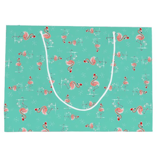 Weihnachts Flamingo Drehung große Geschenktüte (Rückseite)