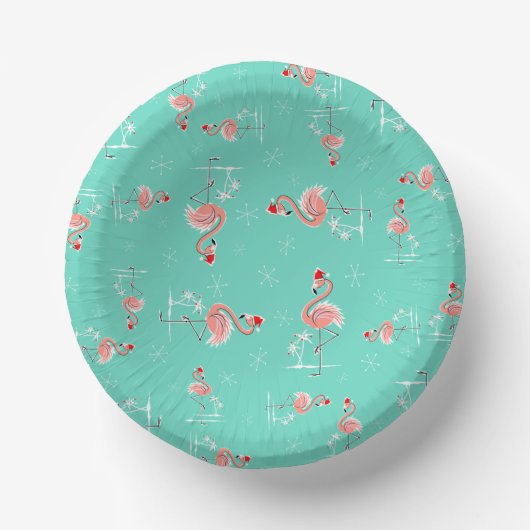 Weihnachts-Flamingo-Drehung Pappteller (Vorderseite)