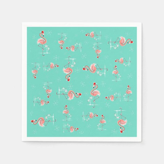 Weihnachts-Flamingo-Drehung Serviette (Vorderseite)