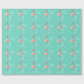 Weihnachts Flamingo Happy Holidays Packpapier (Flach)