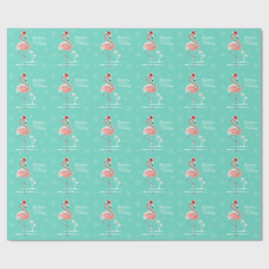 Weihnachts Flamingo Happy Holidays Packpapier (Flach)