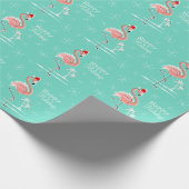 Weihnachts Flamingo Happy Holidays Packpapier (Ecke)