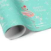 Weihnachts Flamingo Happy Holidays Packpapier (Rolleneckpunkt)