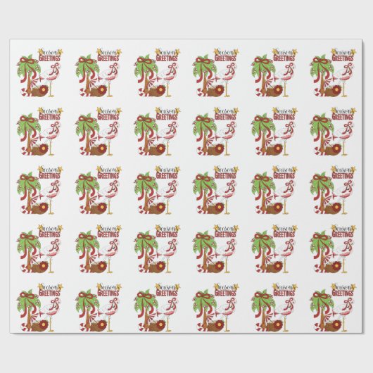 Weihnachts Flamingo Holiday Packpapier (Flach)