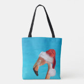 Weihnachts-Flamingo in Weihnachtsmannmütze Totasch Tasche (Rückseite)