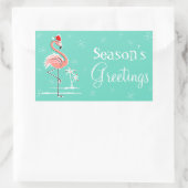 Weihnachts-Flamingo-Jahreszeit-Grüße-Rechteck Rechteckiger Aufkleber (Tasche)