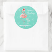 Weihnachts-Flamingo-Jahreszeit Runder Aufkleber (Tasche)