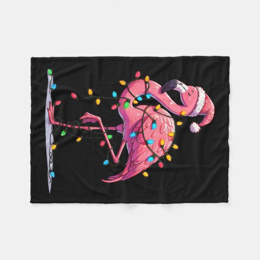 Weihnachts Flamingo Lover Santa Xmas Frauen Männer Fleecedecke (Vorderseite (Horizontal))