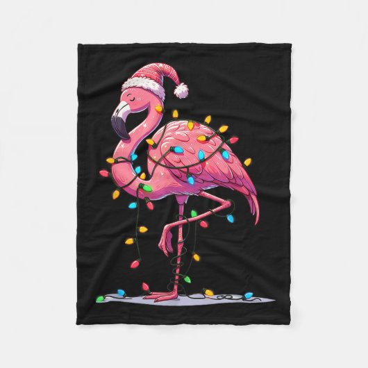 Weihnachts Flamingo Lover Santa Xmas Frauen Männer Fleecedecke (Vorderseite)