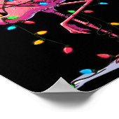 Weihnachts Flamingo Lover Santa Xmas Frauen Männer Poster (Ecke)