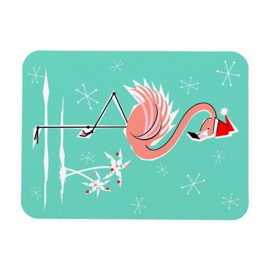 Weihnachts-Flamingo-Magnet flexibel Magnet (Horizontal)