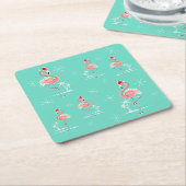 Weihnachts-Flamingo-Mehrfach-Untersetzer-Quadrat Rechteckiger Pappuntersetzer (angewinkelt)