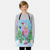 Weihnachts-Flamingo mit Kaktus Schürze (Getragen)