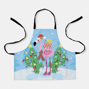 Weihnachts-Flamingo mit Kaktus Schürze