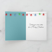 Weihnachts-Flamingo mit Santa Cap Karte (Innenseite)