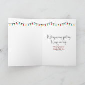 Weihnachts-Flamingo mit Weihnachtskranz Karte (Innenseite)