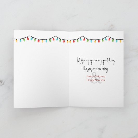 Weihnachts-Flamingo mit Weihnachtskranz Karte (Innenseite)