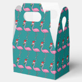Weihnachts-Flamingo mit Weihnachtsmannmütze Geschenkschachtel (Geöffnet)