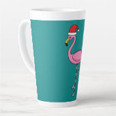 Weihnachts-Flamingo mit Weihnachtsmannmütze Milchtasse (Linke Ecke)