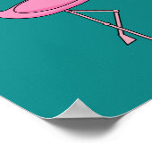 Weihnachts-Flamingo mit Weihnachtsmannmütze Poster (Ecke)