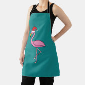 Weihnachts-Flamingo mit Weihnachtsmannmütze Schürze (InSitu)