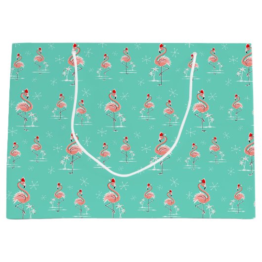 Weihnachts Flamingo Multi große Geschenktüte (Vorderseite)