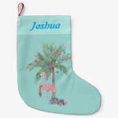 Weihnachts Flamingo Name Kleiner Weihnachtsmann St Weihnachtsstrumpf (Vorderseite)