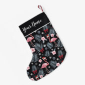 Weihnachts Flamingo Name Kleiner Weihnachtsmann St Weihnachtsstrumpf (Rückseite (Hängend))