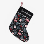 Weihnachts Flamingo Name Kleiner Weihnachtsmann St Weihnachtsstrumpf (Vorderansicht (hängend))