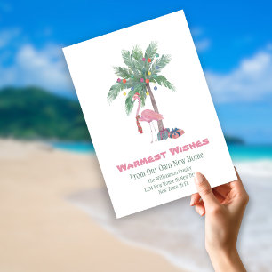 Weihnachts-Flamingo Neues Zuhause Herzlichste Grüß Feiertagskarte