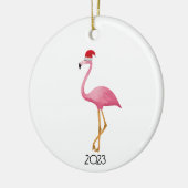 Weihnachts-Flamingo-Ornament Keramik Ornament (Links)