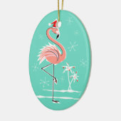 Weihnachts-Flamingo-Ornament Keramik Ornament (Links)