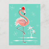 Weihnachts-Flamingo-Postkarte Feiertagspostkarte (Vorderseite)