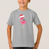 Weihnachts-Flamingo, Rosa Flamingo, Weihnachtsmann T-Shirt (Vorderseite)