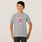 Weihnachts-Flamingo, Rosa Flamingo, Weihnachtsmann T-Shirt (Vorne ganz)