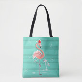 Weihnachts-Flamingo-Streifen überall in der Tasche (Vorderseite)