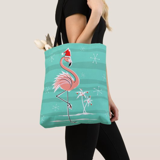 Weihnachts-Flamingo-Streifen überall in der Tasche (Von Nahem)