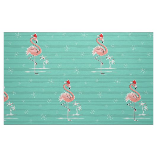 Weihnachts Flamingo Strip große Muster Stoff (Fat Quarter (45,7 x 55,9 cm))