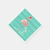 Weihnachts Flamingo Stripe Papier Serviette (Ecke)