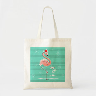 Weihnachts Flamingo Stripe Tote Tasche