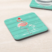 Weihnachts Flamingo Stripe Untersetzer Kunststoff (Linke Seite)