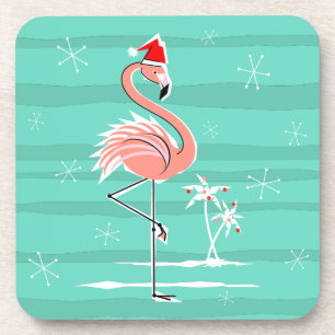 Weihnachts Flamingo Stripe Untersetzer Kunststoff