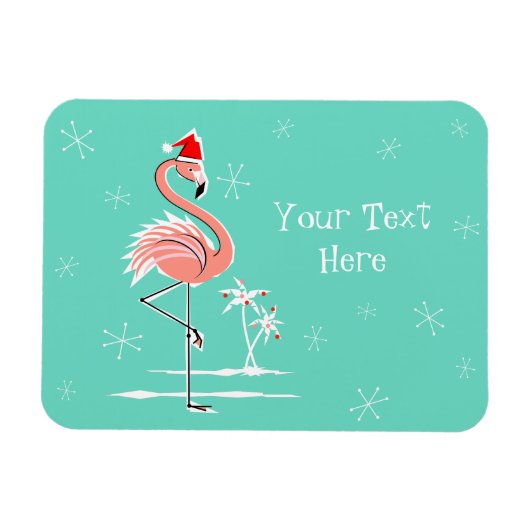 Weihnachts-Flamingo-Text-Magnet flexibel Magnet (Horizontal)