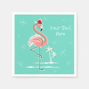 Weihnachts Flamingo Text paper nappers Serviette