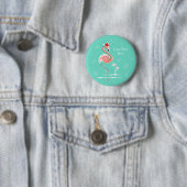 Weihnachts-Flamingo-Text-Taste rund Button (Beispiel)