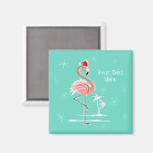 Weihnachts-Flamingo-Textmagnet-Platz Magnet (Vorderseite/Rückseite)