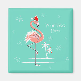 Weihnachts-Flamingo-Textmagnet-Platz Magnet