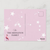 Weihnachts Flamingo Tropical Lights Begrüßung Postkarte (Rückseite)