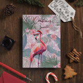 Weihnachts Flamingo Tropical Lights Grußkarte Einladung