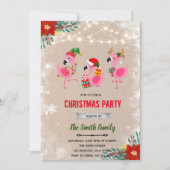 Weihnachts-Flamingo und Einladung (Vorderseite)